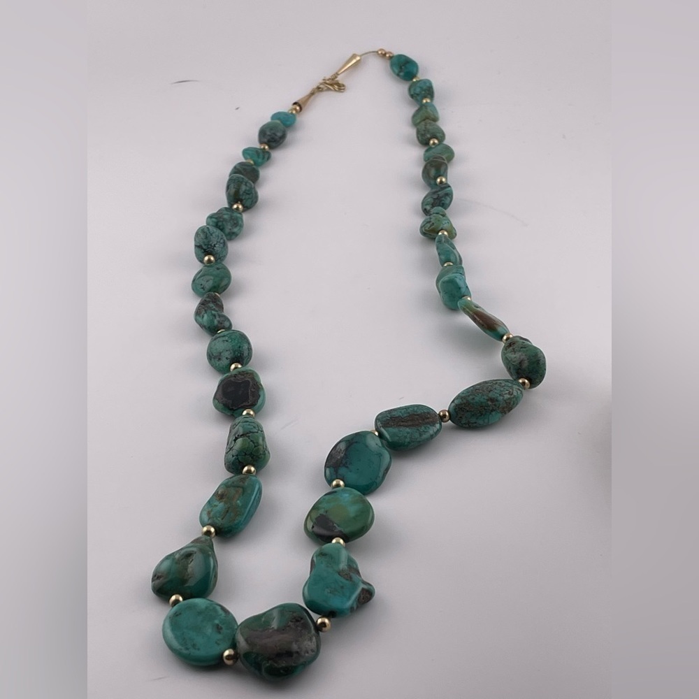 Chunky statement Authentic turquoise boho necklace, 32”​​​​​​​​​​​​​​​ - Picture 10 of 11